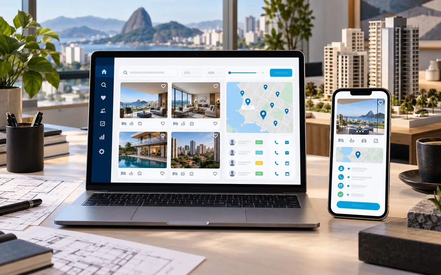Conceito visual demonstrativo para Mercado imobiliário